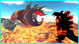 Burning Godzilla VS Bloop Lava - Animal Revolt Battle Simulator [ARBS]