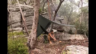 Overnight Solo Aussie Bushcraft Camp By A River