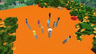 100 kişiyle minecraft AMA her saniye lav yükseliyor