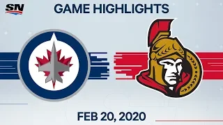 NHL Highlights | Jets vs Senators – Feb. 20, 2020