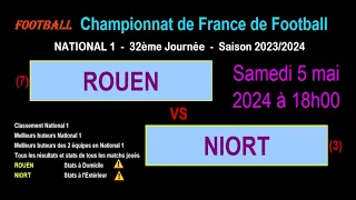 ROUEN - NIORT: football match of the 32nd day of National 1 - Season 2023/2024