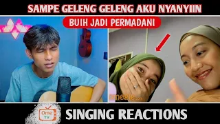 Ukhti Malaysia ini tersentuh setelah di Nyanyiin lagu Buih Permadani | SINGING REACTIONS OmeTV