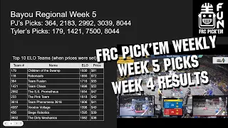 FRC Pick'em Weekly | Week 5 Picks Week 4 Results