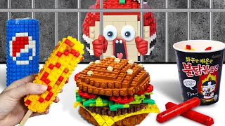 Mukbang LEGO Fast Food :  Prison Food! Eating Inmates Last Meals? - Stop Motion & ASMR Video