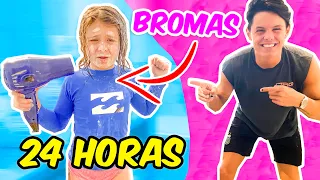 24 HORAS DE BROMAS PESADAS A MI HERMANA CHLOE Y MI MEJOR AMIGO!