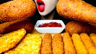 ASMR CHEESE STICK CHEESE CORN DOG HASH BROWNS MUKBANG EATING SOUNDS 치즈스틱 치즈핫도그 해쉬브라운 먹방 리얼사운드