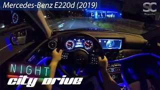 Mercedes-Benz E220d (2019) - POV City Drive At Night