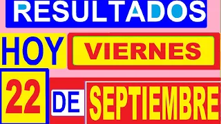 RESULTADOS SORTEOS DE LOTERIAS Y CHANCES DEL viernes 22 de septiembre del 2023 (actualizacion)