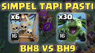 BH 8 VS BH 9!! DROP SHIP + BETA MINION COMBO - PUSH STRATEGY BH 8 | COC INDONESIA