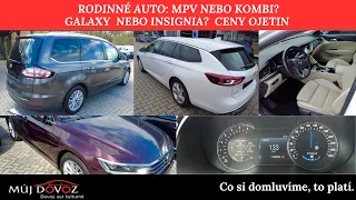 Chcete rodinné auto? MPV nebo kombi? Ford Galaxy diesel, Opel Insignia benzín. Dovoz aut s Mujdovoz.