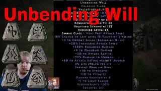 D2R New 2.4 Rune Word!!! - Unbending Will (Fal Io Ith Eld El Hel)