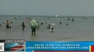 Halos 100,000 tao, dumayo sa Lingayen beach sa loob lang ng isang araw