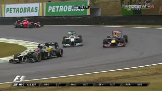 Mark Webber overtake on Nico Rosberg Brazilian GP 2012