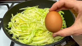 Cabbage with eggs is tastier than meat! My husband wants it every morning! A simple and tasty recipe