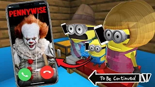 OMG... PENNYWISE CALLED MINION FAMILY in MINECRAFT ! Gameplay Movie trap