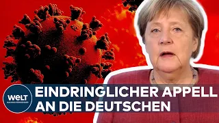 CORONA: Kanzler Angela Merkel richtet im Kampf gegen Covid19 eindringlichen Appell an die Deutschen