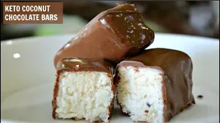 Keto Coconut Chocolate Bars | Keto Bounty Bars | Keto Recipes | LCHF Desserts