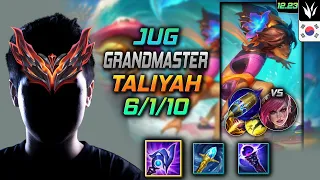 천상계 정글 탈리야 템트리 룬 루덴 선제공격 - GrandMaster Taliyah Jungle vs Vi - 롤 KR 12.23
