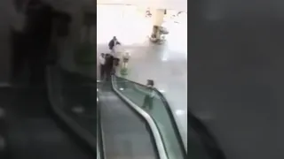 Boy Falls From Escalator. Dad Saves Him💪