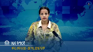 ዜና ትግርኛ ቀትሪ ሰዓት 6፡30 - 08 ጥሪ 2016 ዓ/ም