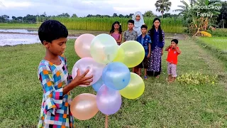 outdoor fun with Flower Balloon and learn colors for kids.