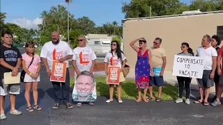 Residents of mobile home park facing eviction hold rally