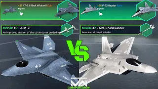 YF-23 Black Widow II VS F-22 Raptor | Fighter Jet Comparison | Modern Warships