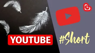 EASY FEATHER DRAWING | White On Black | Youtube #Short