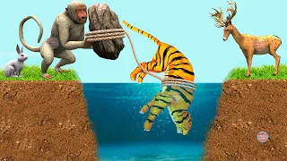 बुद्धिमान बंदर और बाघ | बंदर की कहानी Bandar Aur Baagh ki Kahani Monkey & Tiger Hindi Moral Stories