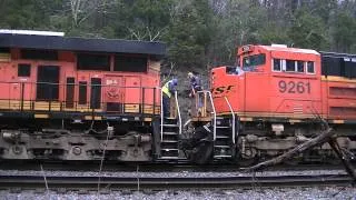 NS G91 hooks onto the rear of NS 736 in Chattanooga, TN