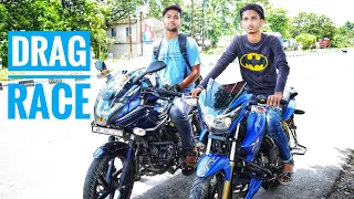 TVS APACHE RTR 180 2018 VS PULSAR 220F |Drag Race |