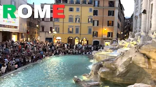 4K WALK ROME Trevi Fountain Zone Italy Walking Tour I ❤️ Italy travel Fontana di Trevi evening Walk