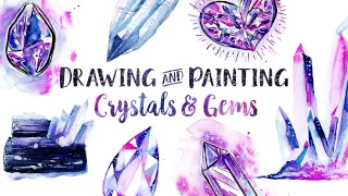 Drawing & Painting Crystals & Gems with Ink, Watercolor, & Gouache // Skillshare Class Trailer