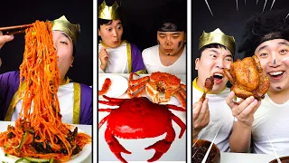 ASMR MUKBANG king crab, Fried Chicken, Korean Food | Spicy food TikTok Funny Pranks