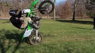 KX125 10 O'Clock Wheelie Boys! + Turn Track Riding