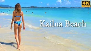 [4K] HAWAII - Beautiful Kailua Beach - located 40 minutes Northeast of Waikiki.