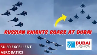 Russian Knights team opens the show with an incredible aerobatic display at the Dubai Airshow 2023