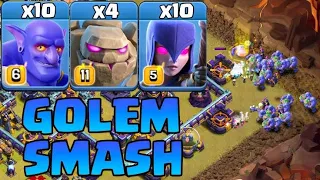 TH15 Golem Witch Bowler Attack Strategy With Lighting Spell - Best TH15 Ground Attack Strategy - COC