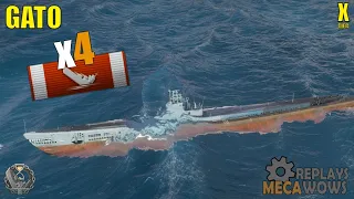 Submarine Gato 4 Kills & 136k Damage | World of Warships Gameplay