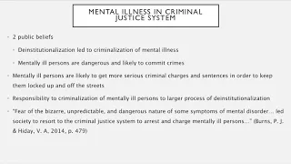 Mental Illness and the Criminal Justice System