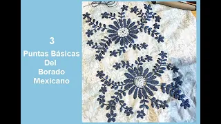 Bordado Mexicano - 3 Puntadas Básicas (Mexican Embroidery DIY) / Mexican Embroidery - Basic Stitches