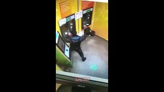 Man destroys ATM with a frying pan