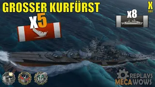 Grosser Kurfürst 5 Kills & 221k Damage | World of Warships Gameplay