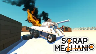 Бой от первого лица на карте деревни из фильма Т-34 | Scrap Mechanic Война - Битва за Москву