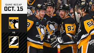 GAME RECAP: Penguins vs. Lightning (10.15.22) | Battle of the Back-to-Back Champs