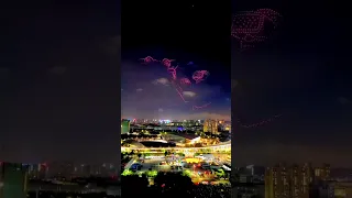 Dragon Boat Show with 1500 drones in Shenzhen, China, #drone light show