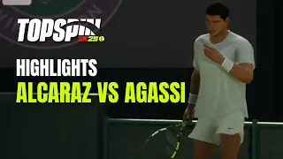 TopSpin 2k25: Alcaraz vs Agassi em Wimbledon (Very Hard) - Highlights