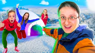 ⏰ 24 de ORE în IGLOO ⛺ CRĂCIUNUL în CORT 🌟 FILMUL