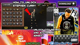 NBA2K23 MyTEAM on Android | Unlock natin si Stephen Curry,City edition,Retro Statement jersey Unlock