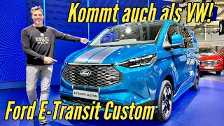 Ford E-Transit Custom 2023: Der kommt auch als VW Bus / California / Transporter! Review | Test